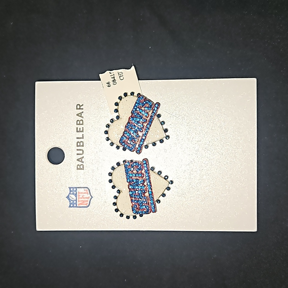BNWT Baublebar New York Giants Statement Stud Earrings